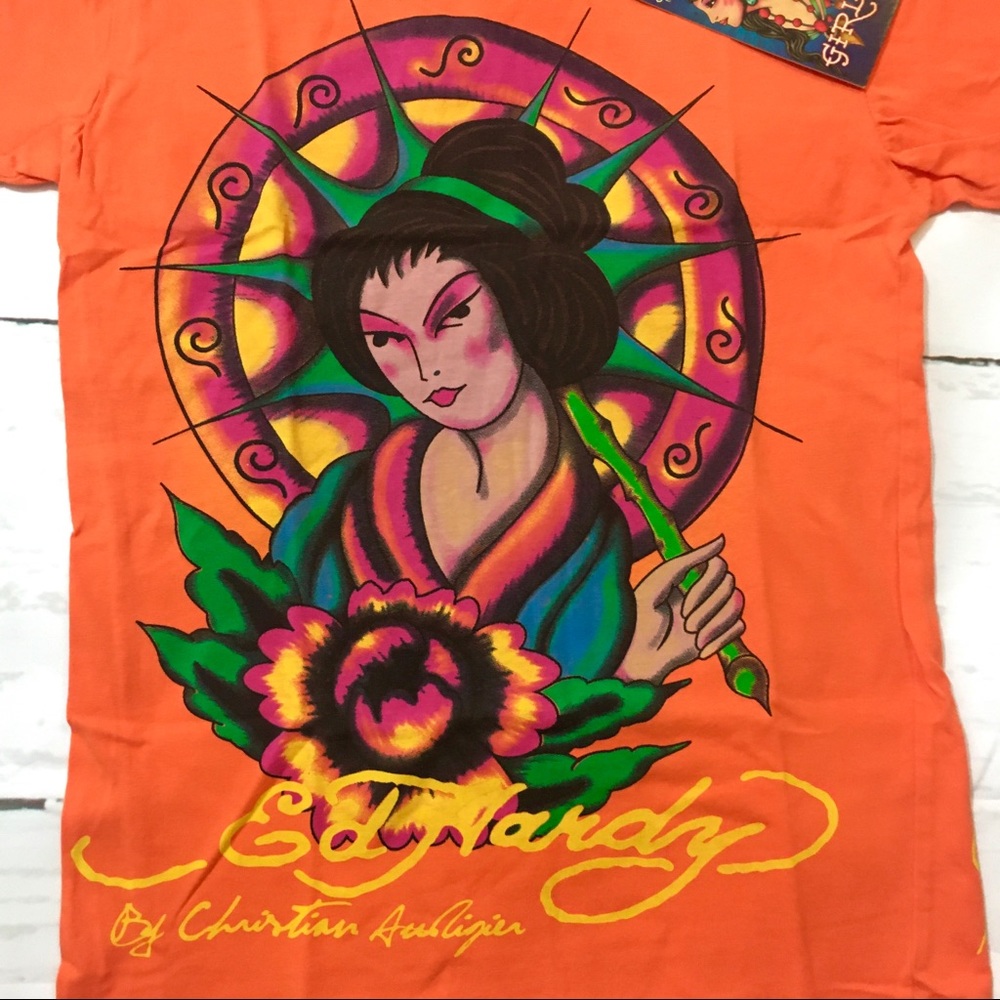 New ED Hardy Girl’s Short Sleeve Graphic T-Shirt - Picture 3 of 8